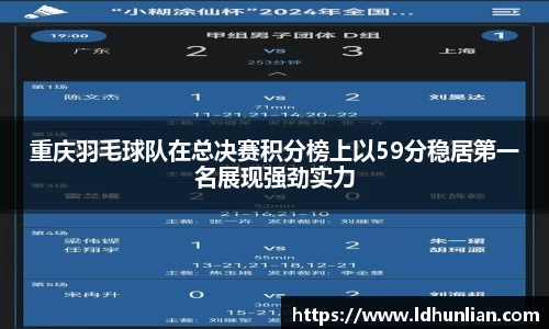 重庆羽毛球队在总决赛积分榜上以59分稳居第一名展现强劲实力